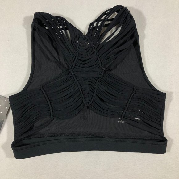 NEW Vie Active Womens Large Black Ultra Flow Lacey Sports Bra NWT $75 - Picture 4 of 9